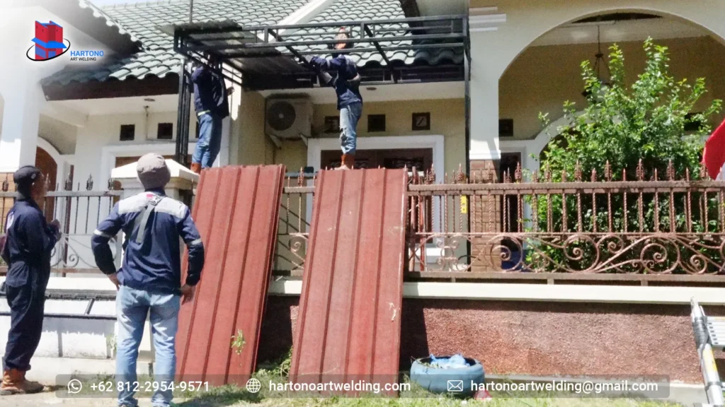 Pemasangan Kanopi Galvalum Pasir